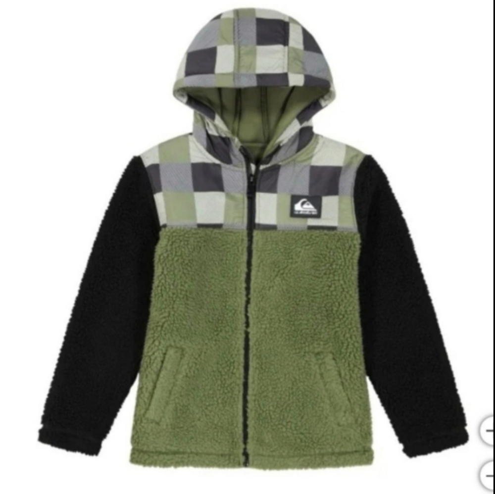 Quiksilver Green and Black Hooded Jacket